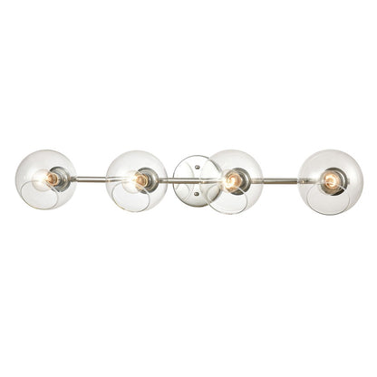 Atlas Lighting Claro 36in 4-Light Vanity Light | Modern Polished Chrome and Clear Glass | Bathroom & Powder Room | 36 x 9 x 7 in | Model WL11259-CH