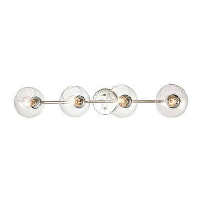 Atlas Lighting Claro 36in 4-Light Vanity Light | Modern Polished Chrome and Clear Glass | Bathroom & Powder Room | 36 x 9 x 7 in | Model WL11259-CH