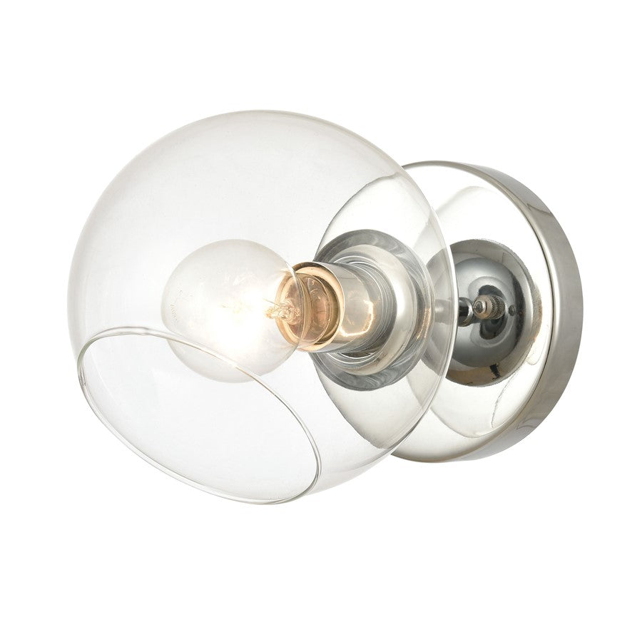 Atlas Lighting Claro 7in 1-Light Vanity Light | Modern Polished Chrome and Clear Glass | Bathroom Vanity | 6 x 9 x 7 in | Model WL11260-CH