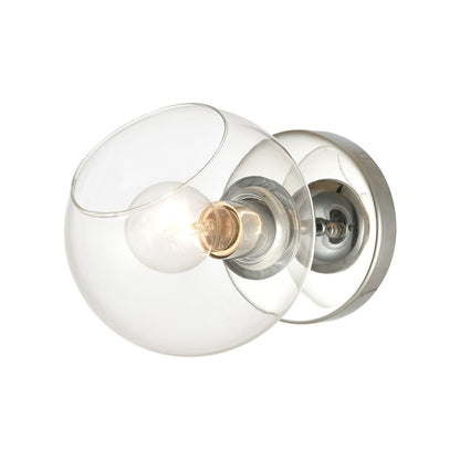 Atlas Lighting Claro 7in 1-Light Vanity Light | Modern Polished Chrome and Clear Glass | Bathroom Vanity | 6 x 9 x 7 in | Model WL11260-CH
