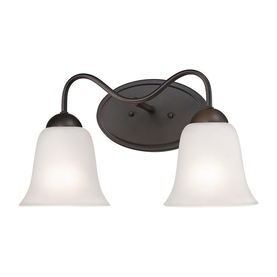 Atlas Lighting Conway 15in 2-Light Vanity Light | Traditional Oil Rubbed Bronze and White Frosted Glass | Bathroom Vanity | Model WL11261-BZ
