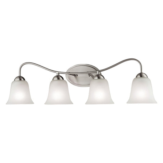 Atlas Lighting Conway 32in 4-Light Vanity Light | Traditional Brushed Nickel and White Frosted Glass | Bathroom Vanity | Model WL11262-NK