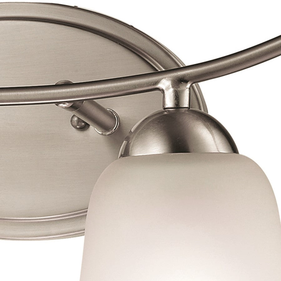 Atlas Lighting Conway 32in 4-Light Vanity Light | Traditional Brushed Nickel and White Frosted Glass | Bathroom Vanity | Model WL11262-NK
