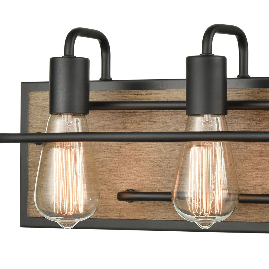 Atlas Lighting Copley 20in 3-Light Vanity Light | Transitional Matte Black and Aspen Metal | Bathroom Vanity | 20 x 6 x 8 in | Model WL11264-BK