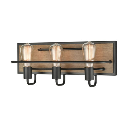 Atlas Lighting Copley 20in 3-Light Vanity Light | Transitional Matte Black and Aspen Metal | Bathroom Vanity | 20 x 6 x 8 in | Model WL11264-BK