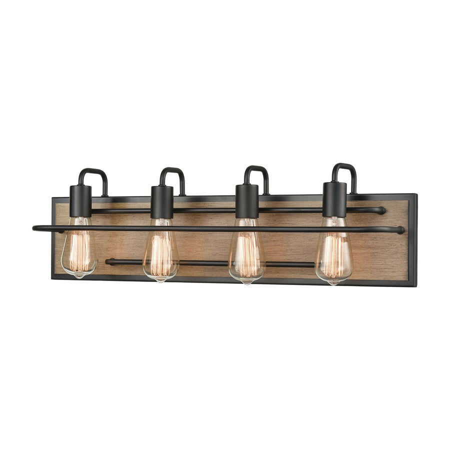 Atlas Lighting Copley 27in 4-Light Vanity Light | Transitional Matte Black and Aspen Metal | Bathroom Vanity | 27 x 6 x 8 in | Model WL11265-BK