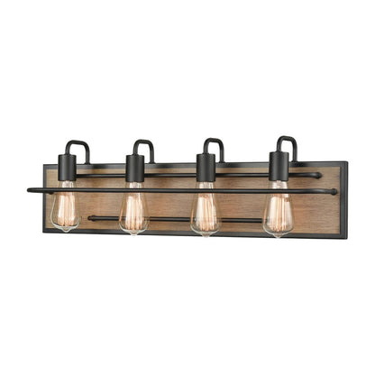 Atlas Lighting Copley 27in 4-Light Vanity Light | Transitional Matte Black and Aspen Metal | Bathroom Vanity | 27 x 6 x 8 in | Model WL11265-BK