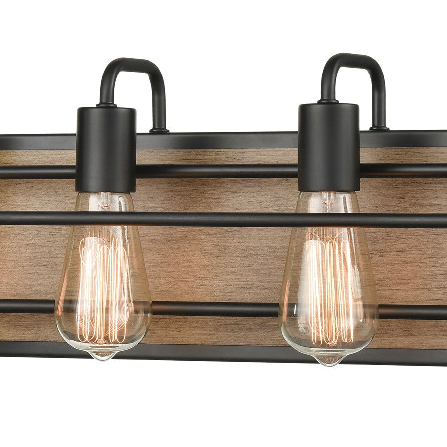 Atlas Lighting Copley 27in 4-Light Vanity Light | Transitional Matte Black and Aspen Metal | Bathroom Vanity | 27 x 6 x 8 in | Model WL11265-BK