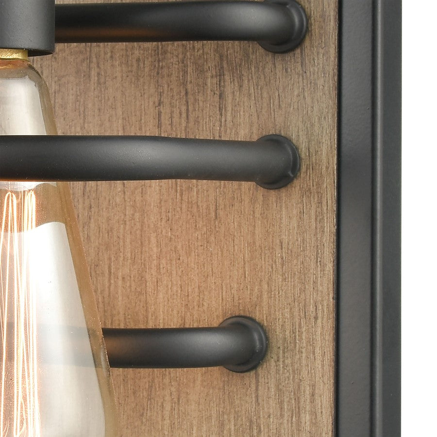 Atlas Lighting Copley 6in 1-Light Wall Sconce | Transitional Matte Black and Aspen Metal | Bathroom & Hallway | 6 x 6 x 8 in | Model WL11266-BK