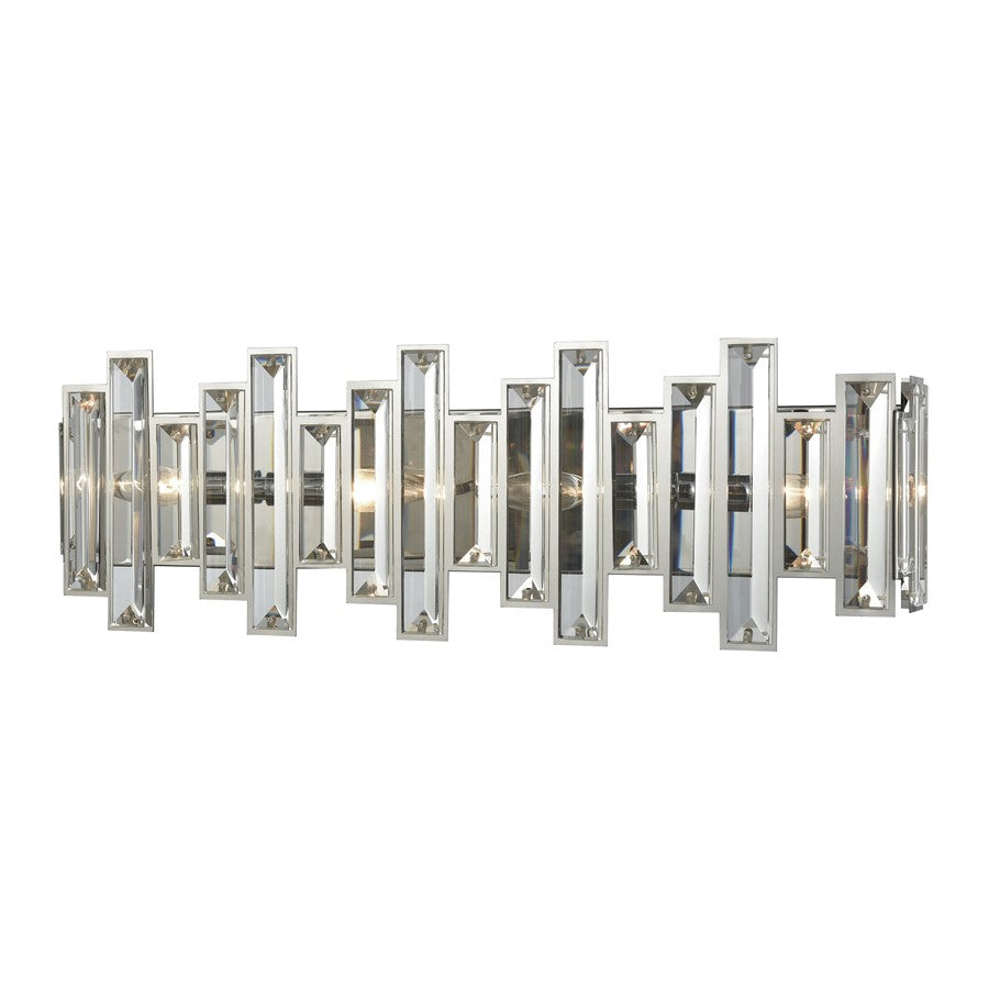 Atlas Lighting Crystal Heights 25in 4-Light Vanity Light | Modern Polished Chrome and Clear Crystal | Bathroom Vanity | Model WL11268-CH