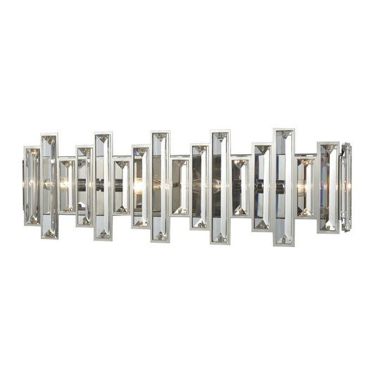 Atlas Lighting Crystal Heights 25in 4-Light Vanity Light | Modern Polished Chrome and Clear Crystal | Bathroom Vanity | Model WL11268-CH