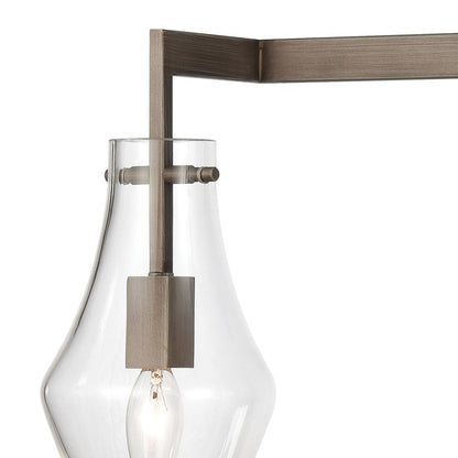 Atlas Lighting Culmination 26in 3-Light Vanity Light | Transitional Weathered Zinc and Clear Glass | Bathroom Vanity | Model WL11269-GY