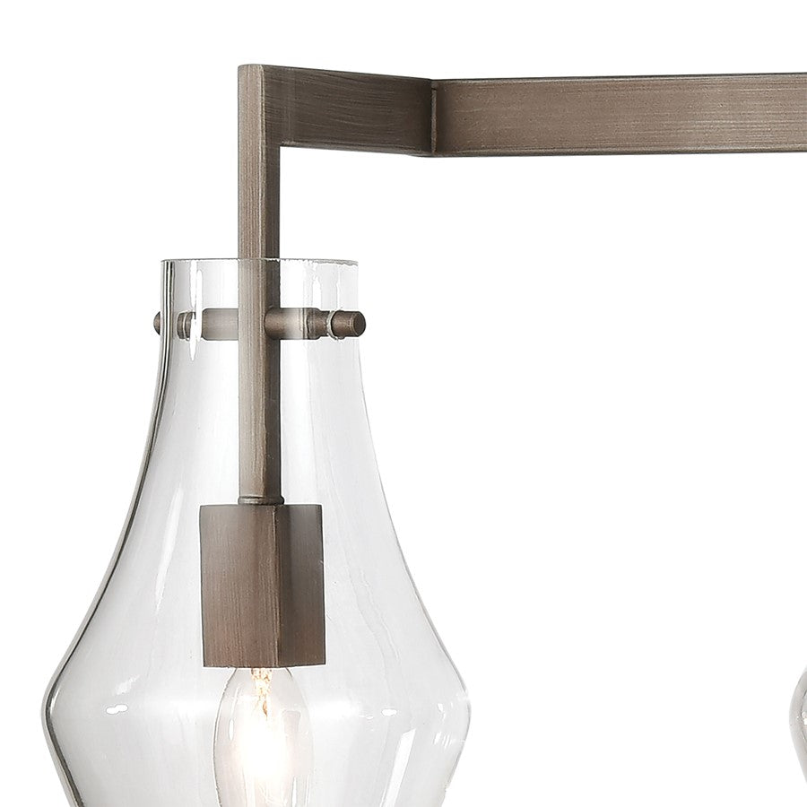 Atlas Lighting Culmination 36in 4-Light Vanity Light | Transitional Weathered Zinc and Clear Glass | Bathroom Vanity | Model WL11270-GY