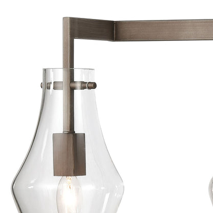 Atlas Lighting Culmination 36in 4-Light Vanity Light | Transitional Weathered Zinc and Clear Glass | Bathroom Vanity | Model WL11270-GY