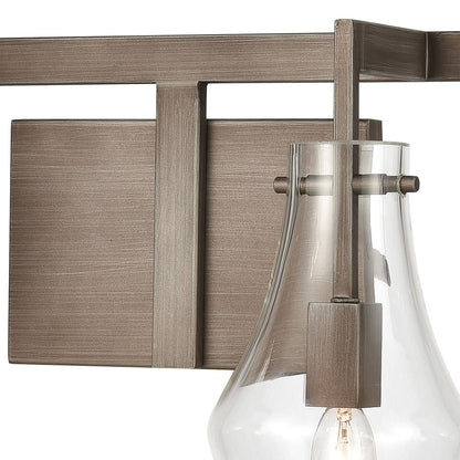 Atlas Lighting Culmination 36in 4-Light Vanity Light | Transitional Weathered Zinc and Clear Glass | Bathroom Vanity | Model WL11270-GY