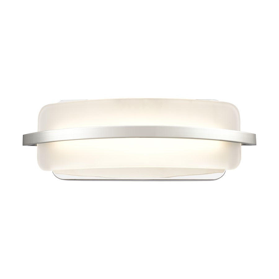 Atlas Lighting Curvato 16in LED Vanity Light | Modern Polished Chrome and White Glass | Bathroom Vanity | 16 x 4.5 x 5.5 in | Model WL11271-CH