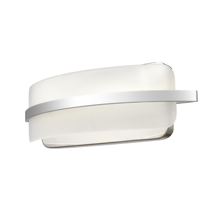 Atlas Lighting Curvato 16in LED Vanity Light | Modern Polished Chrome and White Glass | Bathroom Vanity | 16 x 4.5 x 5.5 in | Model WL11271-CH