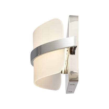 Atlas Lighting Curvato 16in LED Vanity Light | Modern Polished Chrome and White Glass | Bathroom Vanity | 16 x 4.5 x 5.5 in | Model WL11271-CH