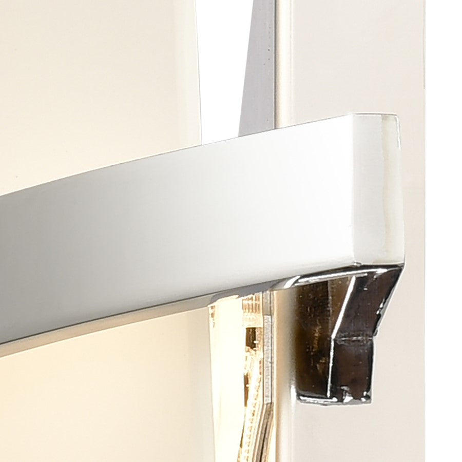 Atlas Lighting Curvato 16in LED Vanity Light | Modern Polished Chrome and White Glass | Bathroom Vanity | 16 x 4.5 x 5.5 in | Model WL11271-CH