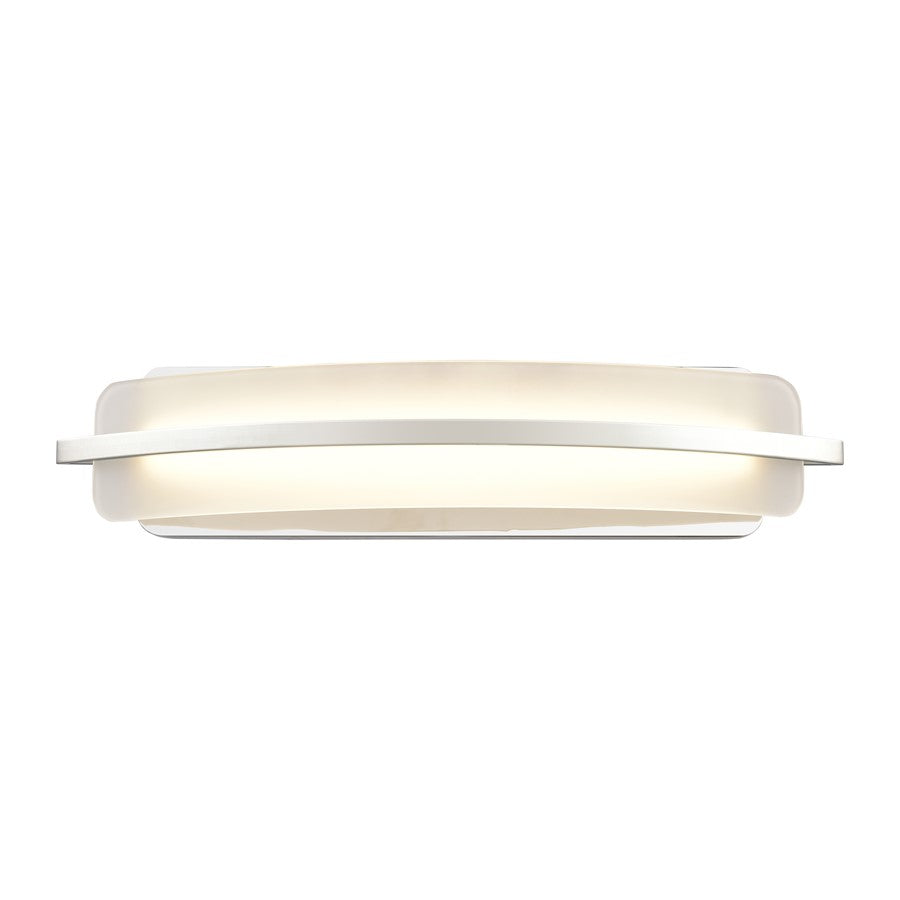 Atlas Lighting Curvato 25in LED Vanity Light | Modern Polished Chrome and White Glass | Bathroom Vanity | 25.5 x 4.5 x 5.5 in | Model WL11272-CH