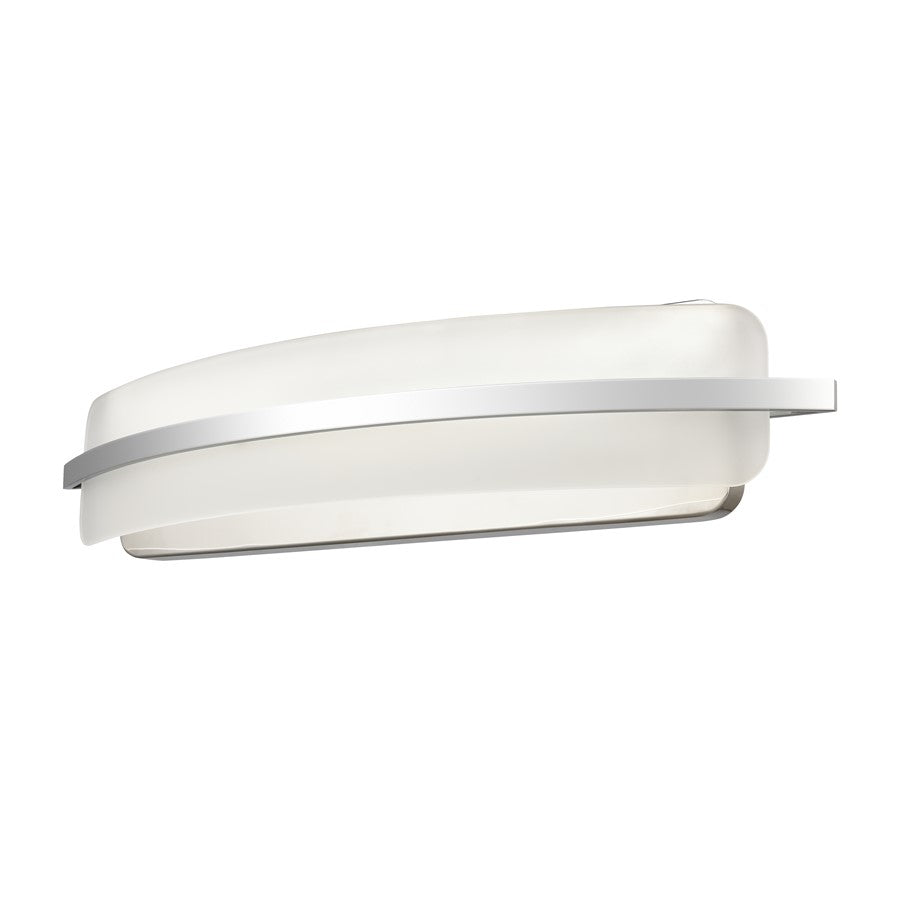 Atlas Lighting Curvato 25in LED Vanity Light | Modern Polished Chrome and White Glass | Bathroom Vanity | 25.5 x 4.5 x 5.5 in | Model WL11272-CH