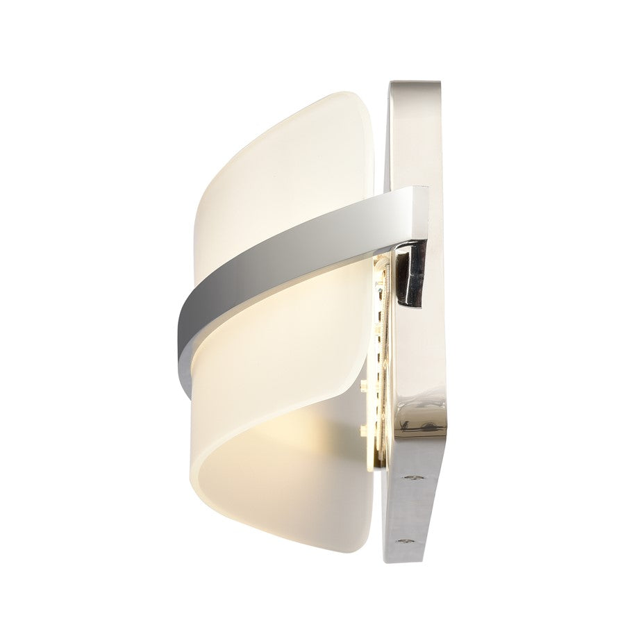 Atlas Lighting Curvato 25in LED Vanity Light | Modern Polished Chrome and White Glass | Bathroom Vanity | 25.5 x 4.5 x 5.5 in | Model WL11272-CH