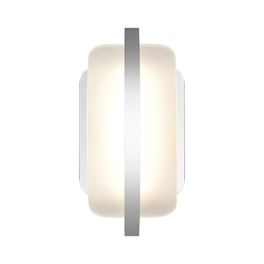 Atlas Lighting Curvato 5.5in 1-Light LED Vanity Light | Modern Polished Chrome and White Glass | Bathroom Vanity | 5.5 x 4 x 11 in | Model WL11273-CH
