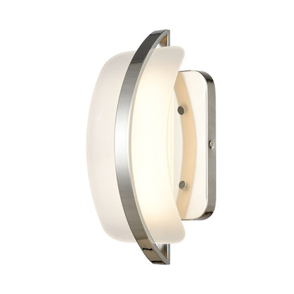Atlas Lighting Curvato 5.5in 1-Light LED Vanity Light | Modern Polished Chrome and White Glass | Bathroom Vanity | 5.5 x 4 x 11 in | Model WL11273-CH