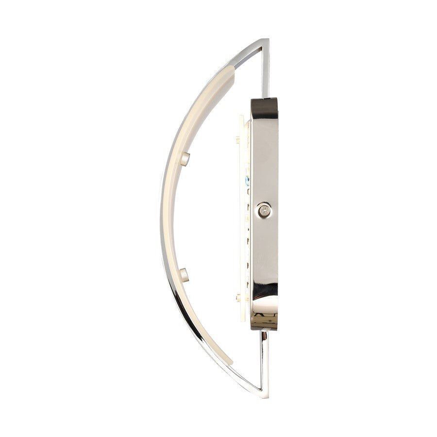 Atlas Lighting Curvato 5.5in 1-Light LED Vanity Light | Modern Polished Chrome and White Glass | Bathroom Vanity | 5.5 x 4 x 11 in | Model WL11273-CH