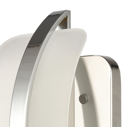 Atlas Lighting Curvato 5.5in 1-Light LED Vanity Light | Modern Polished Chrome and White Glass | Bathroom Vanity | 5.5 x 4 x 11 in | Model WL11273-CH