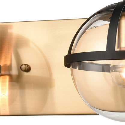 Atlas Lighting Davenay 16in 2-Light Vanity Light | Transitional Satin Brass and Clear Glass | Bathroom Vanity | 16 x 7.5 x 6 in | Model WL11274-BS