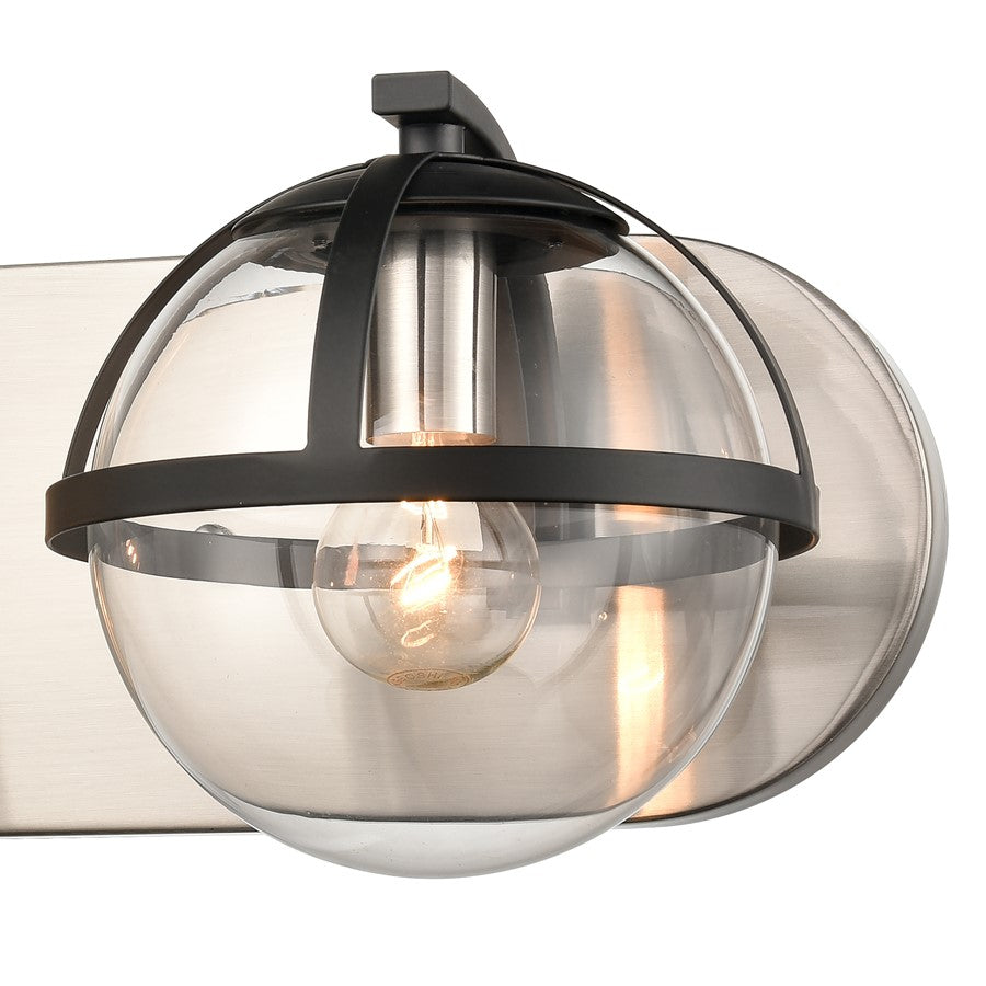 Atlas Lighting Davenay 16in 2-Light Vanity Light | Transitional Satin Nickel and Clear Glass | Bathroom Vanity | 16 x 7.5 x 6 in | Model WL11274-NK