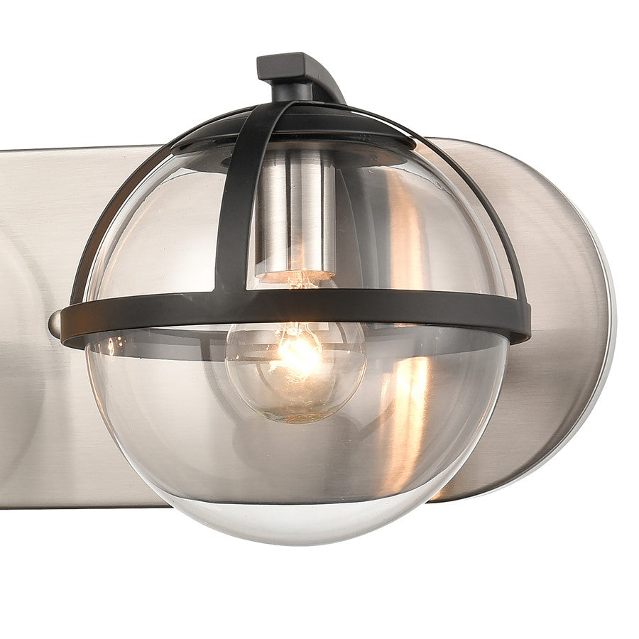 Atlas Lighting Davenay 23in 3-Light Vanity Light | Transitional Satin Nickel and Clear Glass | Bathroom Vanity | 23 x 7.5 x 6 in | Model WL11275-NK