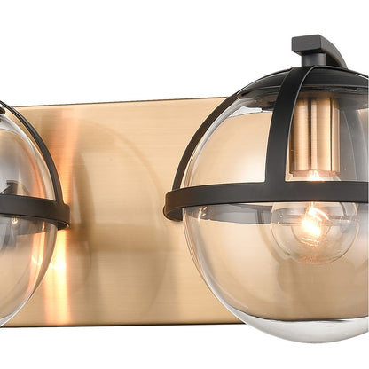 Atlas Lighting Davenay 31in 4-Light Vanity Light | Transitional Satin Brass and Clear Glass | Bathroom Vanity | 31 x 7.5 x 6 in | Model WL11276-BS