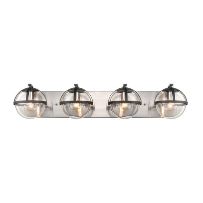 Atlas Lighting Davenay 31in 4-Light Vanity Light | Transitional Satin Nickel and Clear Glass | Bathroom Vanity | 31 x 7.5 x 6 in | Model WL11276-NK