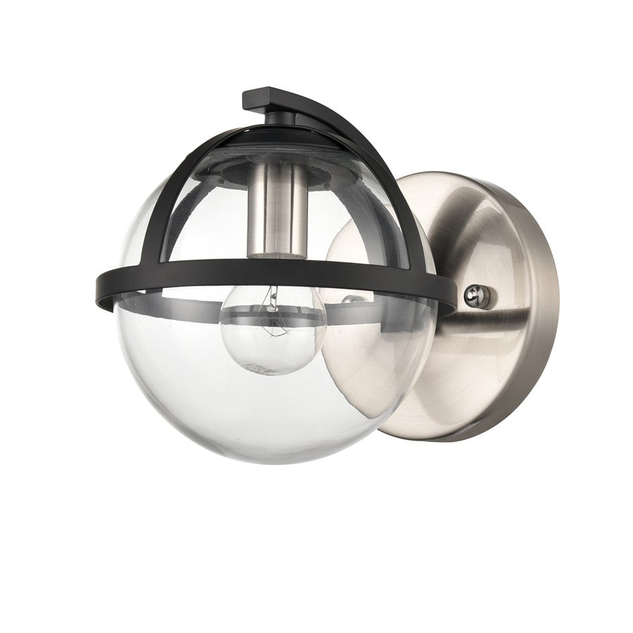 Atlas Lighting Davenay 6in 1-Light Vanity Light | Transitional Satin Nickel and Clear Glass | Bathroom Vanity | 6 x 7.5 x 6 in | Model WL11277-NK