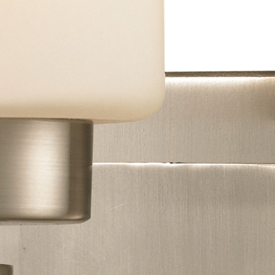 Atlas Lighting Dawson 10in 1-Light Wall Sconce | Transitional Brushed Nickel and White Frosted Glass | Bathroom Vanity | Model WL11278-NK