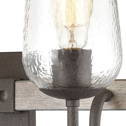 Atlas Lighting Dillon 22in 3-Light Vanity Light | Traditional Vintage Rust and Clear Hammered Glass | Bathroom Vanity | Model WL11279-BK