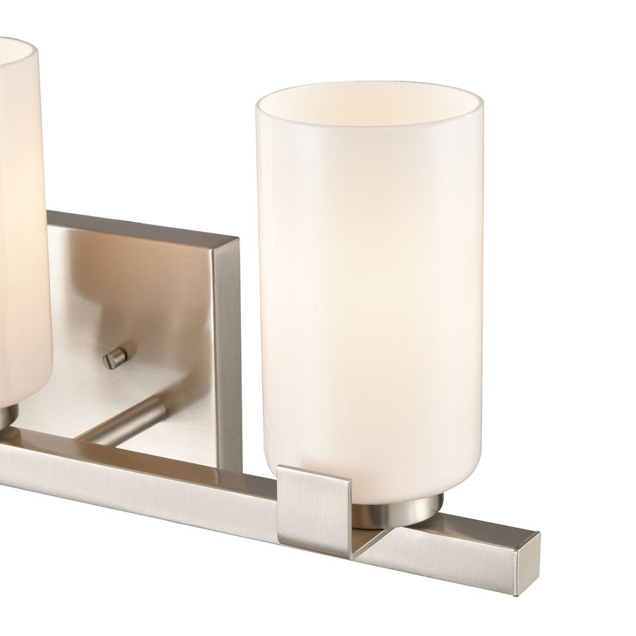 Atlas Lighting Dressler 22in 3-Light Vanity Light | Transitional Brushed Nickel and White Opal Glass | Bathroom Vanity | Model WL11282-NK