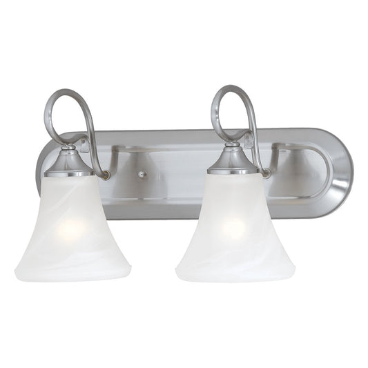 Atlas Lighting Elipse 18in 2-Light Vanity Light | Traditional Brushed Nickel and White Frosted Glass | Bathroom Vanity | Model WL11283-NK