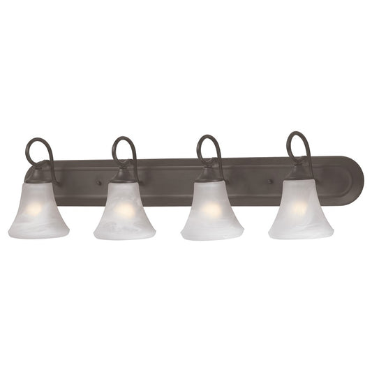 Atlas Lighting Elipse 36in 4-Light Vanity Light | Traditional Painted Bronze and White Frosted Glass | Bathroom Vanity | Model WL11285-BZ