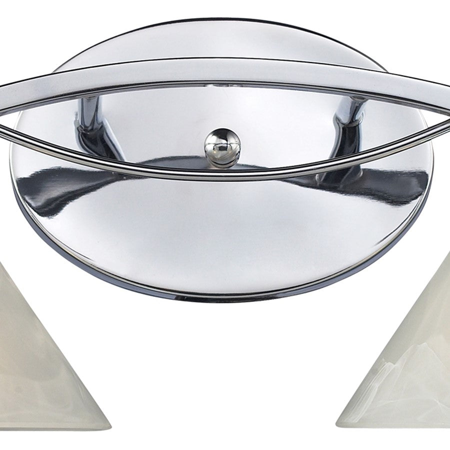 Atlas Lighting Elysburg 18in 2-Light Vanity Light | Transitional Polished Chrome and White Glass | Bathroom Vanity | 18 x 9 x 8 in | Model WL11288-CH