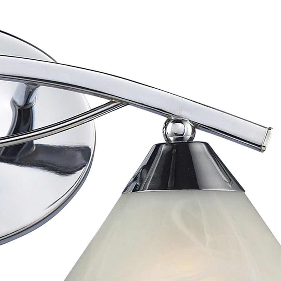 Atlas Lighting Elysburg 18in 2-Light Vanity Light | Transitional Polished Chrome and White Glass | Bathroom Vanity | 18 x 9 x 8 in | Model WL11288-CH