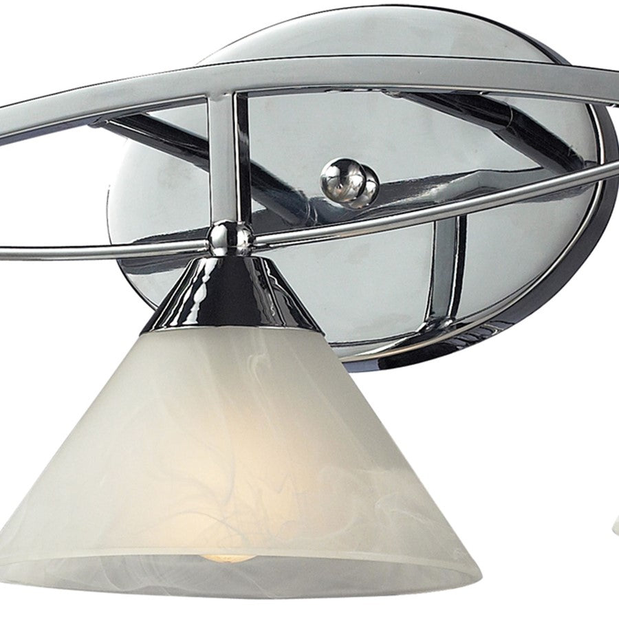 Atlas Lighting Elysburg 25in 3-Light Vanity Light | Transitional Polished Chrome and White Glass | Bathroom Vanity | 25 x 9 x 10 in | Model WL11289-CH