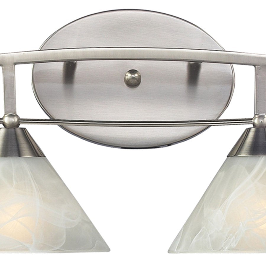 Atlas Lighting Elysburg 36in 4-Light Vanity Light | Transitional Satin Nickel and White Glass | Bathroom Vanity | 36 x 9 x 9 in | Model WL11290-NK