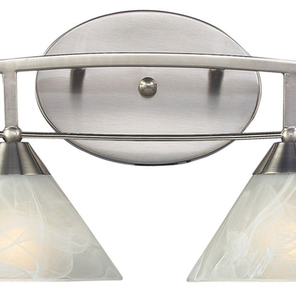 Atlas Lighting Elysburg 36in 4-Light Vanity Light | Transitional Satin Nickel and White Glass | Bathroom Vanity | 36 x 9 x 9 in | Model WL11290-NK