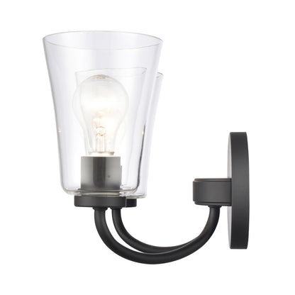 Atlas Lighting Emily 17in 2-Light Vanity Light | Traditional Matte Black and Clear Glass | Bathroom Vanity | 17 x 8.75 x 9.5 in | Model WL11293-BK