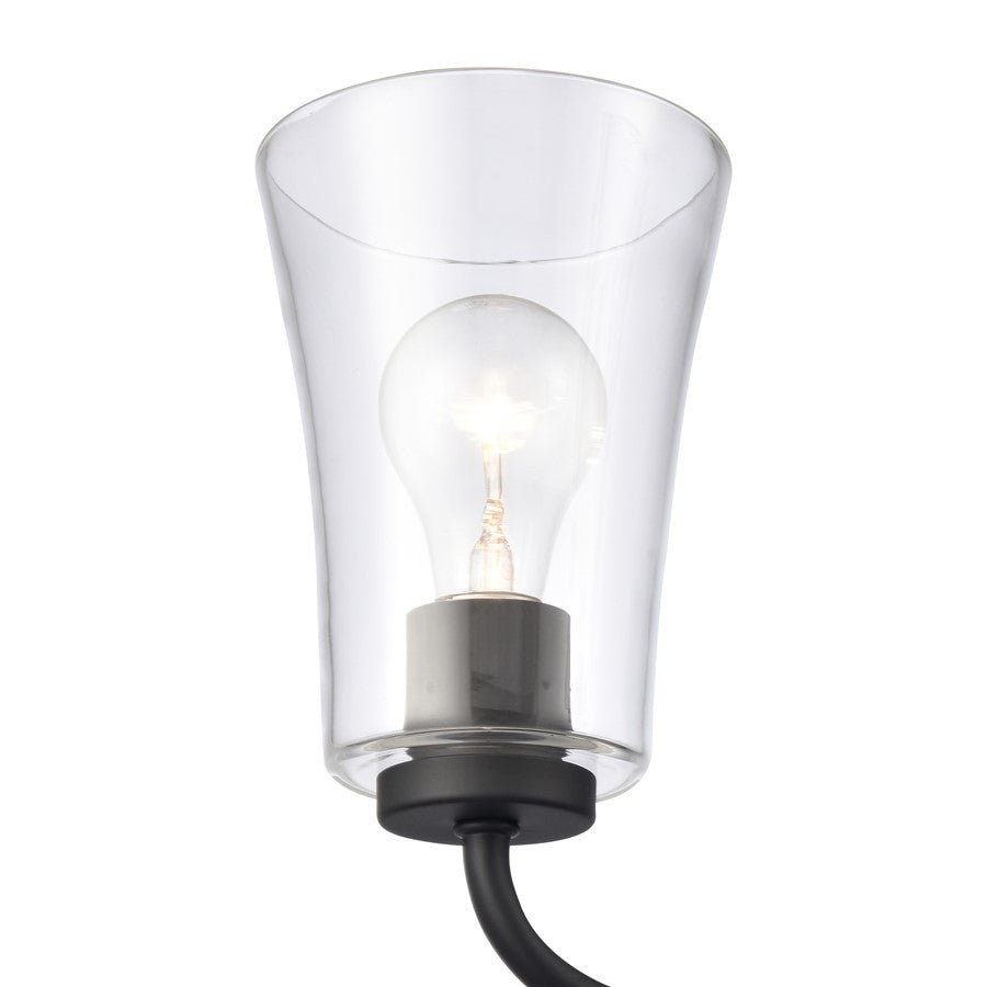 Atlas Lighting Emily 17in 2-Light Vanity Light | Traditional Matte Black and Clear Glass | Bathroom Vanity | 17 x 8.75 x 9.5 in | Model WL11293-BK