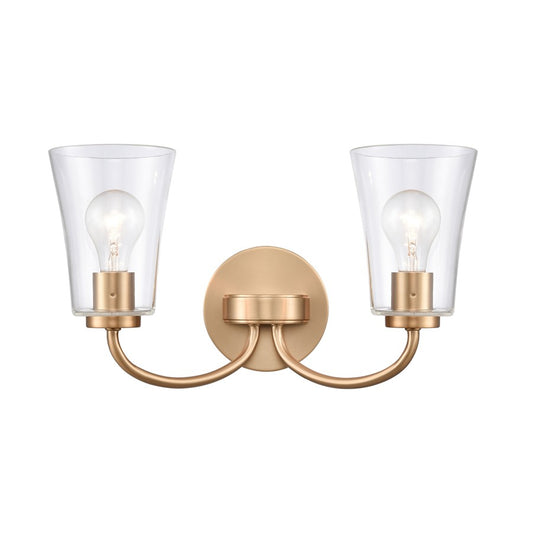 Atlas Lighting Emily 17in 2-Light Vanity Light | Traditional Brushed Gold and Clear Glass | Bathroom Vanity | 17 x 8.75 x 9.5 in | Model WL11293-GD