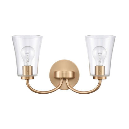 Atlas Lighting Emily 17in 2-Light Vanity Light | Traditional Brushed Gold and Clear Glass | Bathroom Vanity | 17 x 8.75 x 9.5 in | Model WL11293-GD